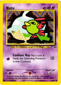 Pokemon TCG Natu Neo Discovery 59/75 Regular Unlimited Common VLP - Image 1