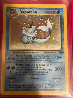 Pokemon TCG - Vaporeon - 12/64 - Holo Unlimited - Jungle Unlimited [Near Mint] - Image 1