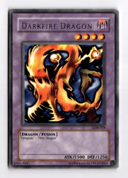 Darkfire Dragon Rare The Legend of Blue Eyes White Dragon LOB-019 LP - Image 1
