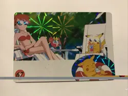 Extremely Rare 1996 Japan Pokemon Vending Machine Sticker Card Psyduck Misty 67 - Image 2