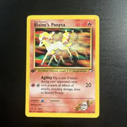 Pokemon TCG Blaine's Ponyta Gym Heroes 1st Edition Common Card 63/132 WOTC - Image 1