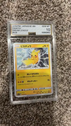 Nintendo Pikachu Dream League 016/049 Japanese Graded AGS 10 Pokemon Card 2019 - Image 1