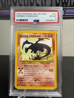 2002 Pokemon Neo Destiny Shining Charizard Holo Card PSA 6 107/105 - Image 3