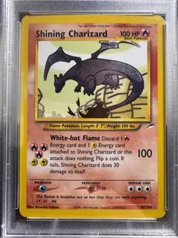 2002 Pokemon Neo Destiny Shining Charizard Holo Card PSA 6 107/105 - Image 4