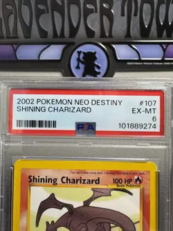 2002 Pokemon Neo Destiny Shining Charizard Holo Card PSA 6 107/105 - Image 5