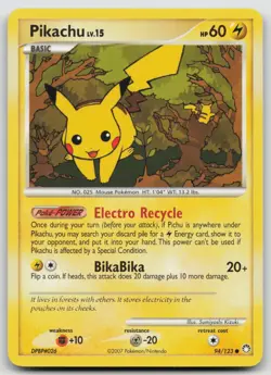 Pokemon Card Pikachu Common Mysterious Treasures 94/123 - Image 1