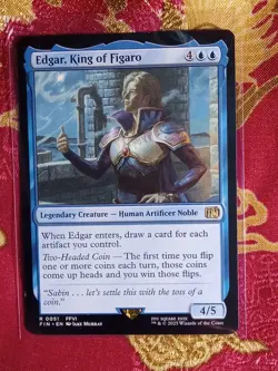 Edgar, King of Figaro Final Fantasy Magic The Gathering MTG RLegendary Blue Card - Image 1