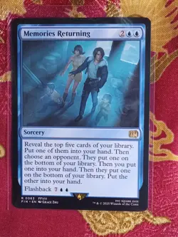 Memories Returning Final Fantasy Magic The Gathering MTG Rare Blue Card Sorcery - Image 1