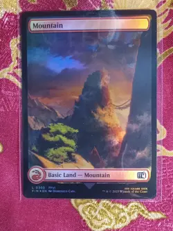 FOIL FULL ART MOUNTAIN #0303 Final Fantasy Magic The Gathering MTG red Mana Card - Image 1