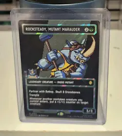 Rocksteady, Mutant Marauder RARE SURGE FOIL BORDERLESS 8 BIT MTG TMNT!!!⭐⭐⭐ - Image 1