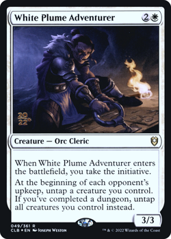 ~1x White Plume Adventurer PRE-RELEASE FOIL x1 ~NM~ CLB Magic the Gathering MtG - Image 1