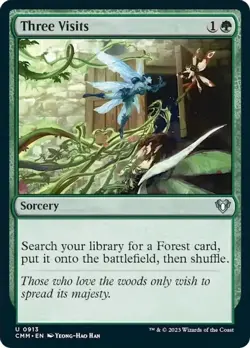 THREE VISITS 913 Commander Masters MTG Magic NM - Image 1