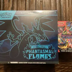 Pokemon Phantasmal Flames ETB + Booster Bundle In Hand - Image 1