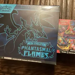 Pokemon Phantasmal Flames ETB + Booster Bundle In Hand - Image 2