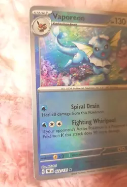 2025 Pokemon Vaporeon (Poke Ball Pattern) 022/131 Rare Prismatic Evolutions Card - Image 2