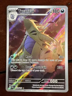 Pokemon Paldea Evolved Tyranitar 222/193 Illustration Rare Holo - Image 1