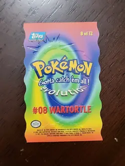 LP! Wartortle 8 of 12 Die Cut 1999 Topps Pokemon 1st Movie Chase CARD - Image 2