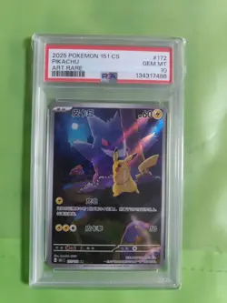 Pokemon TCG Chinese Pikachu Gengar AR 172/151 151C Surprise Exclusive PSA10 LU57 - Image 1