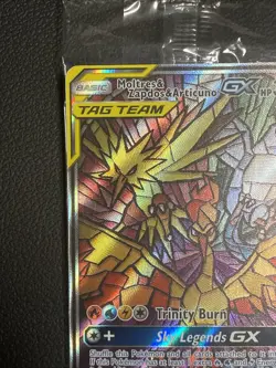 Pokemon TCG Moltres Zapdos Articuno GX SM210 Stained Glass Promos Holo Sealed - Image 2