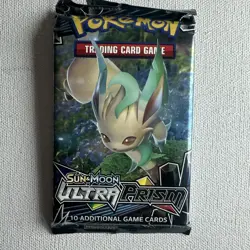 Pokemon Sun & Moon: Ultra Prism New Factory Sealed!Single Booster Pack (Leafeon) - Image 1