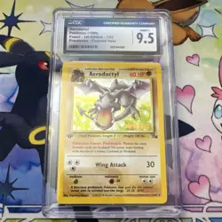 Pokemon Aerodactyl 1/62 Fossil 1st Edition Prerelease Cosmos Holo CGC 9.5 - Image 1