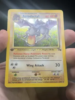 Aerodactyl 1st Edition Fossil Holo Rare 1/62 1999 Pokemon English WOTC NM- - Image 3