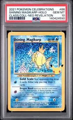 2021 POKEMON CELEBRATIONS CLASSIC COLL #66 SHINING MAGIKARP-HOLO PSA 10 - Image 1