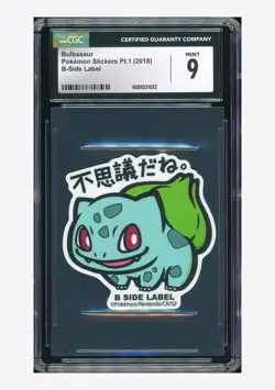 Pokemon CGC 9 Bulbasaur 2018 B-Side Label Pokemon Stickers Pt.1 - Image 1