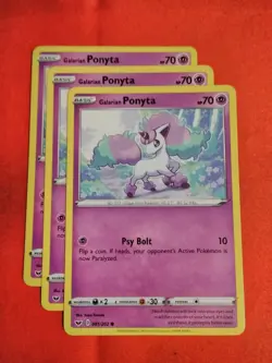 Galarian Ponyta #81/202 Sword & Shield Base Set (x3) Pokemon - Unplayed Mint+ - Image 1