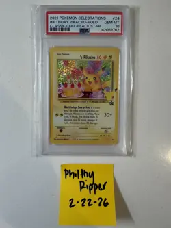 2021 POKEMON CELEBRATIONS CLASSIC COLL #24 BIRTHDAY PIKACHU-HOLO PSA 10 Gem Mint - Image 2