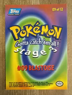 Blastoise 1999 Topps Pokemon The Movie Stage 3 #E9 Blue Logo HP - Image 2