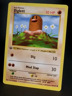 1999 Pokemon Game 1st Edition DIGLETT Shadowless English 47/102 *Never Played* - Image 4