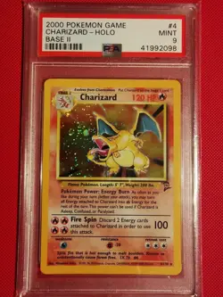 2000 Pokemon Charizard 04/130 Base Set 2 PSA 9 Ultra Rare Holo Mint - Image 1