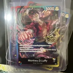 ONE PIECE TCG MONKEY D. LUFFY RARE 3RD ANNIVERSARY PROMO ALT ART NM - Image 1