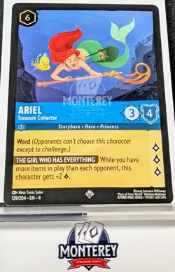 Ariel Treasure Collector NM-MINT Disney Lorcana TCG non holo 139/204 EN4 - Image 1