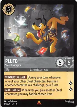 Pluto Steel Champion 191/204 Whispers in the Well Disney Lorcana - Image 1