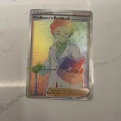 Professor's Research Rainbow Full Art Trainer Pokemon GO Pokemon Card TCG NM - Image 1