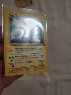 DAMAGED Pokemon TCG Pikachu #4 Stamped 1999 WB Movie Black Star Promo Card - Image 3