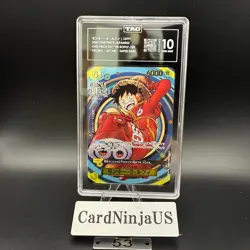 TAG GEM MINT 10 Luffy SR OP07-109 Japanese One Piece Promo Card ONE PIECE DAY'24 - Image 1