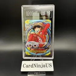 TAG PRISTINE 10 (990) Luffy SR OP07-109 Japanese One Piece Promo Card ONE PIECE - Image 1