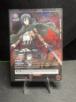 UNION ARENA Card Mikasa Ackermann SR star 2(Parallel Signed) UA23BT/AOT-1-089 - Image 1