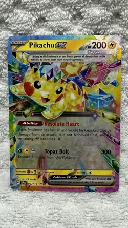 Pikachu ex 057/191 Double Rare Holo Pokemon TCG Surging Sparks NM Free Ship - Image 1