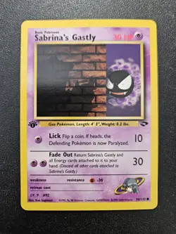 Pokemon 1st Edition Gym Challenge Sabrina's Gastly 96/132 NEAR MINT - Image 1