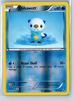 Pokemon: Black and White Oshawott (28) #28/114 Common,Reverse Holo .VO5 - Image 1