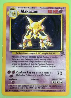 Pokemon Base Set 2 Alakazam Holo Rare #11/130 English 2000 NEAR MINT NO PLAY - Image 1