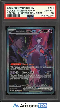 Pokemon 2025 Team Rocket's Mewtwo ex 231/182 SIR Destined Rivals GEM MINT PSA 10 - Image 1
