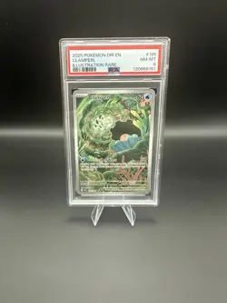 2025 POKEMON DRI EN CLAMPERL ILLUSTRATION RARE - Destined Rivals 195/182 - PSA 8 - Image 1