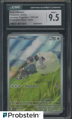 2025 Pokemon Journey Together #170/159 Hop's Wooloo Illustration Rare CGC 9.5 - Image 1