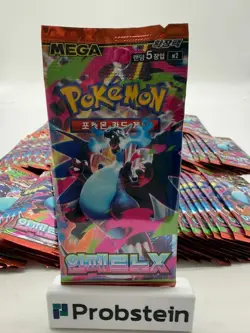 #3 Lot of (100) Pokemon Korean M2 Mega Inferno X Booster Packs Sealed - Image 2