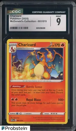 2025 Pokemon McDonald's Collection M24EN #001/015 Charizard CGC 9 MINT - Image 1